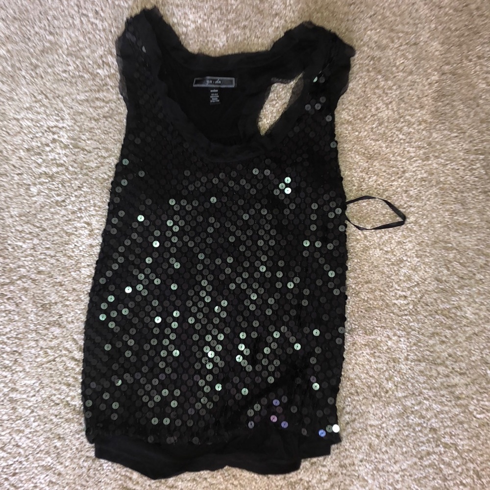 black sequin shirt